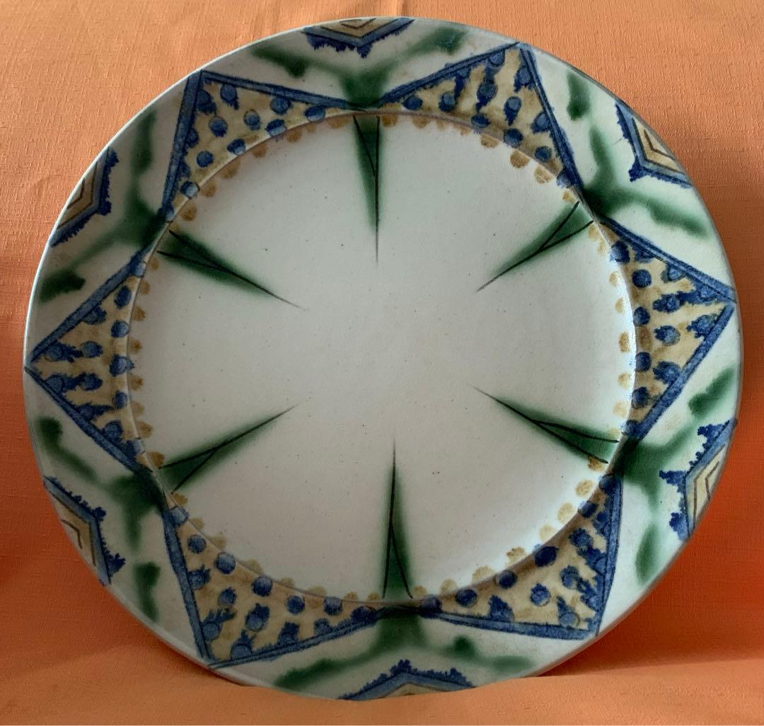 幸兵衛窯　ペルシア三彩　大皿　盛付皿　在銘