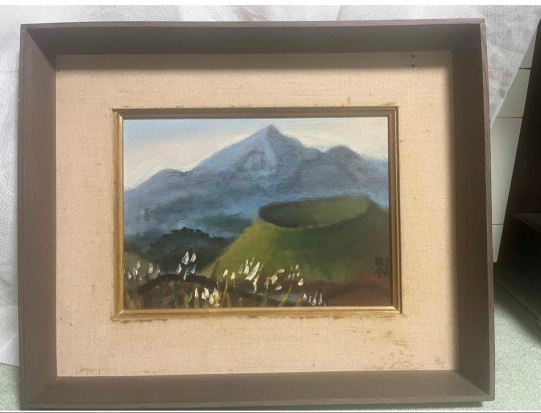 風景画 油彩画 木製フレーム