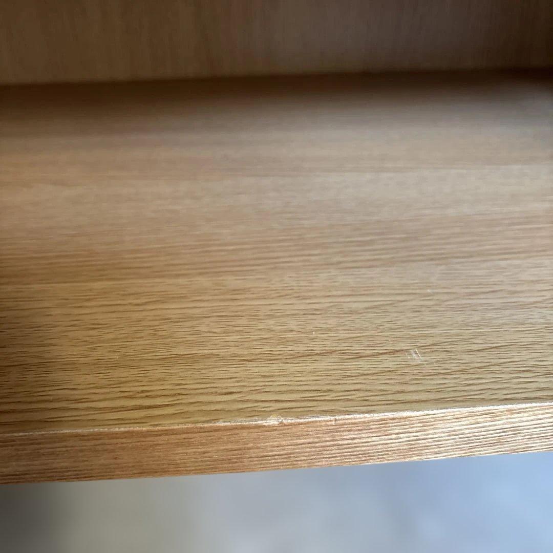 無印良品 キャビネット ガラス扉　観音開き　天然木　タモ材　脚付き　食器棚