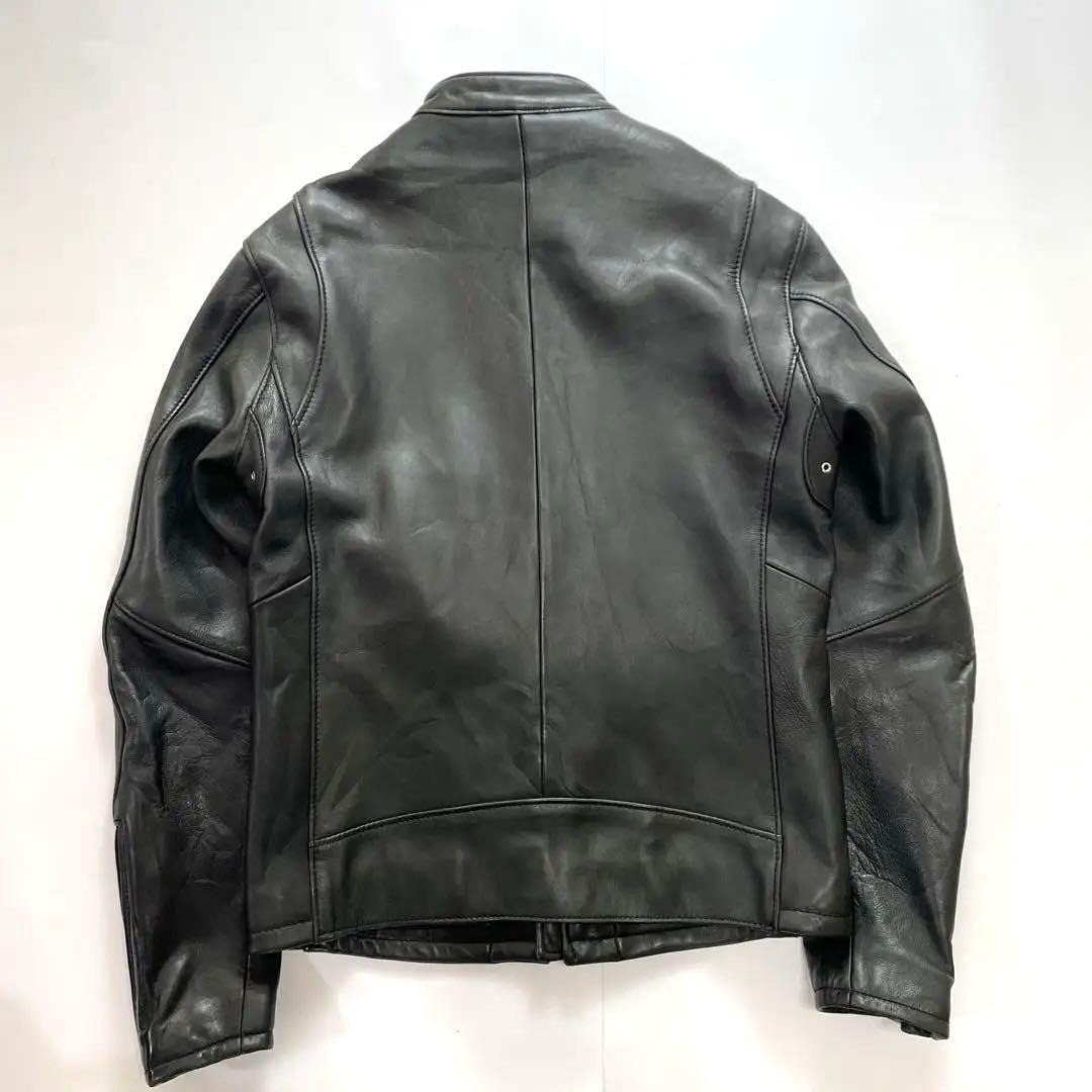 美品 とろとろ羊革 ユナイテッドアローズ シングルライダース Wジップ 黒 M