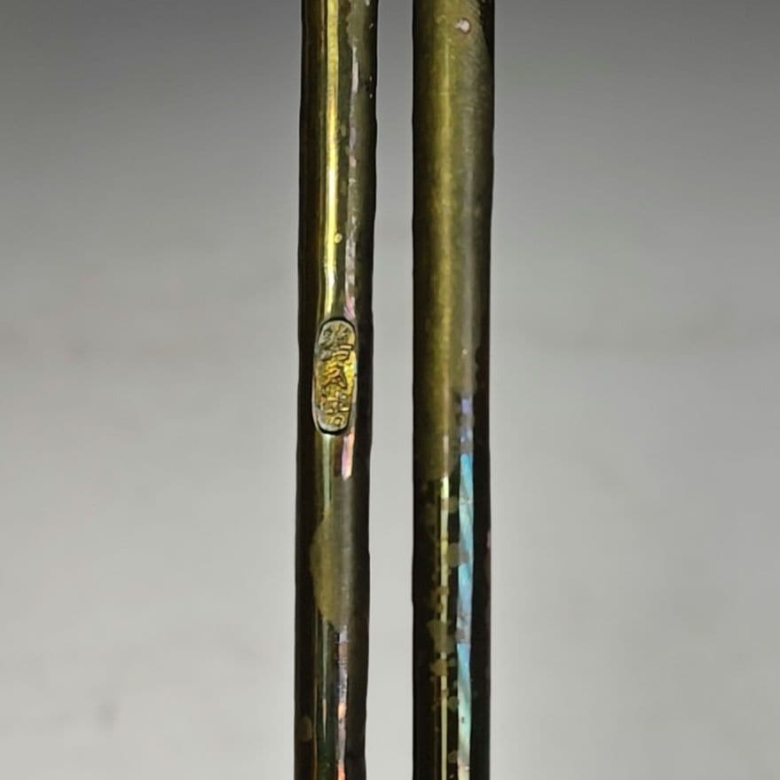 イ899 火箸『釜師　吉羽興兵衛』『南鐐銀製松笠大箸　共箱』茶道具