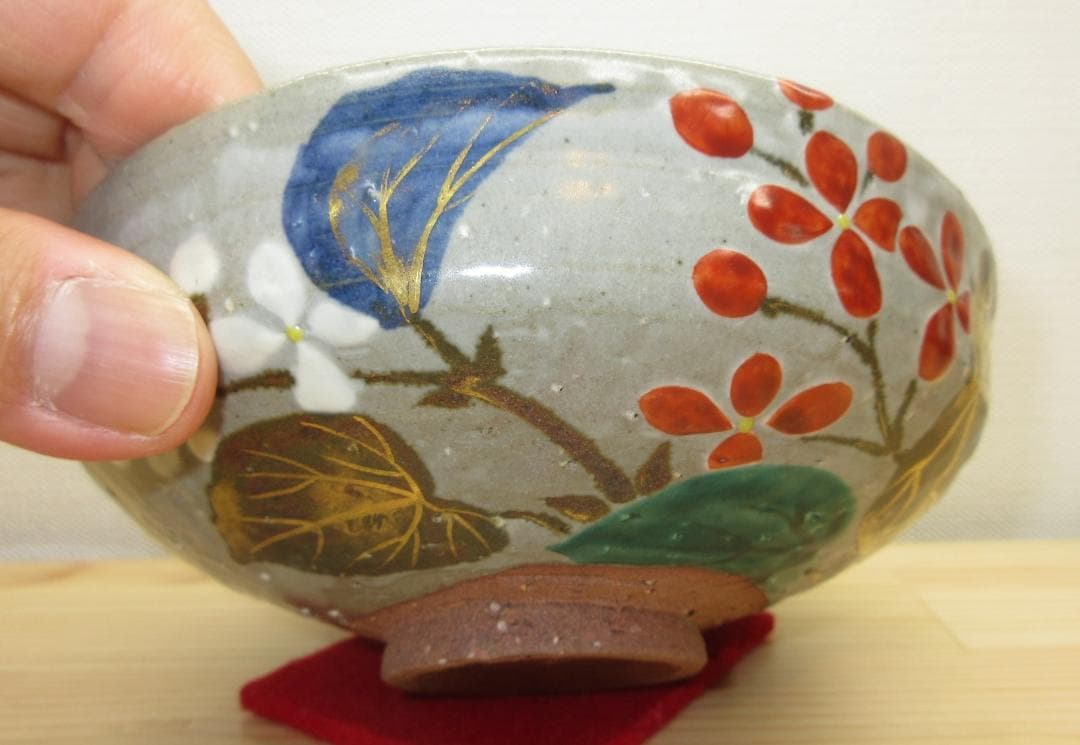 送料込【逢絢亭】茶道具 平茶碗 京焼 乾山写 秋海棠 表千家流書付 永楽善五郎