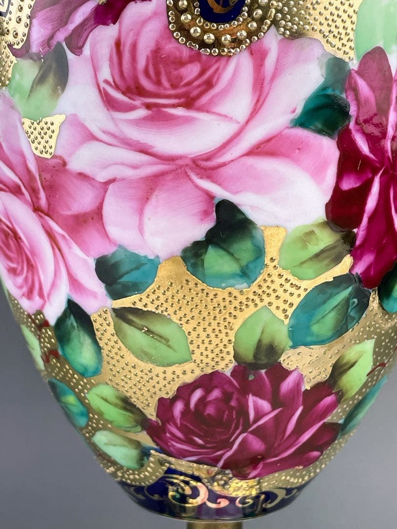 【専用】オールドニッポン ３１㎝ アールヌーボー 薔薇紋花瓶 フラワーベース