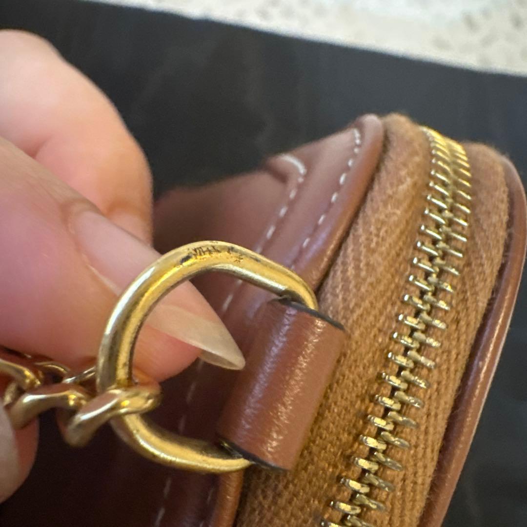 CELINE ブラウンレザー ショルダーバッグ