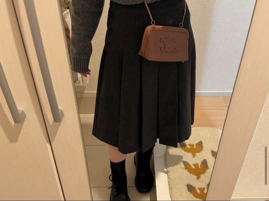 CELINE ブラウンレザー ショルダーバッグ