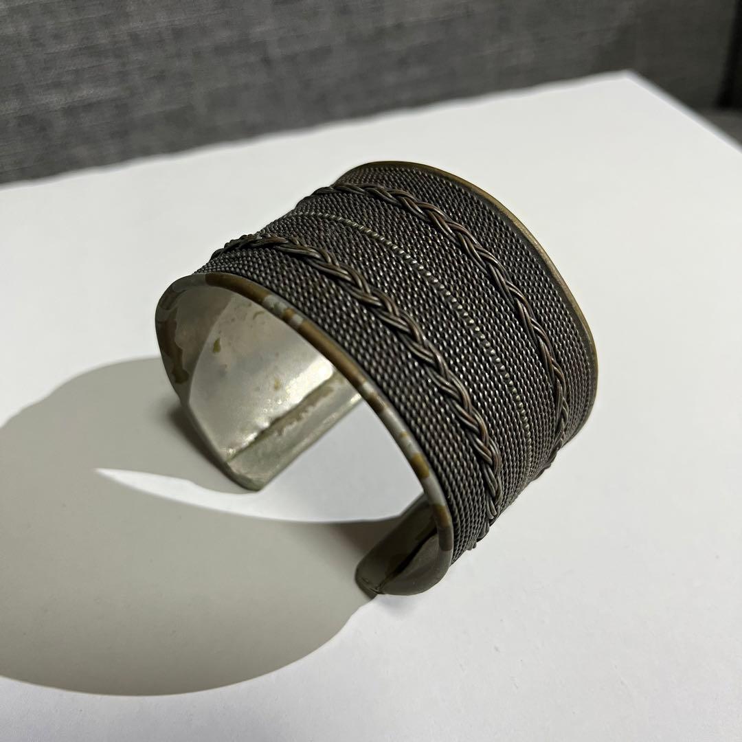 ビンテージ　バングル　真鍮　メンズ　アンティーク　ナバホ族　カレン族