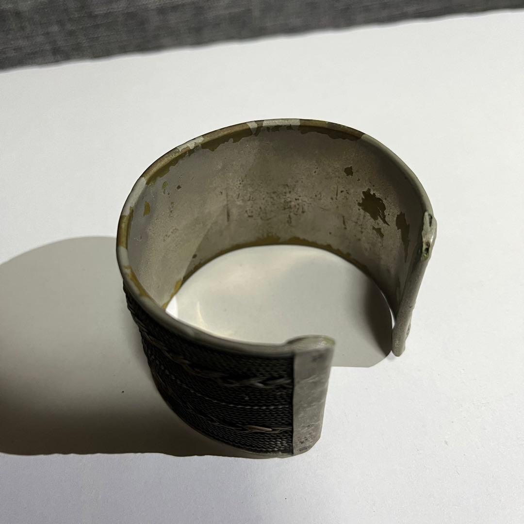 ビンテージ　バングル　真鍮　メンズ　アンティーク　ナバホ族　カレン族