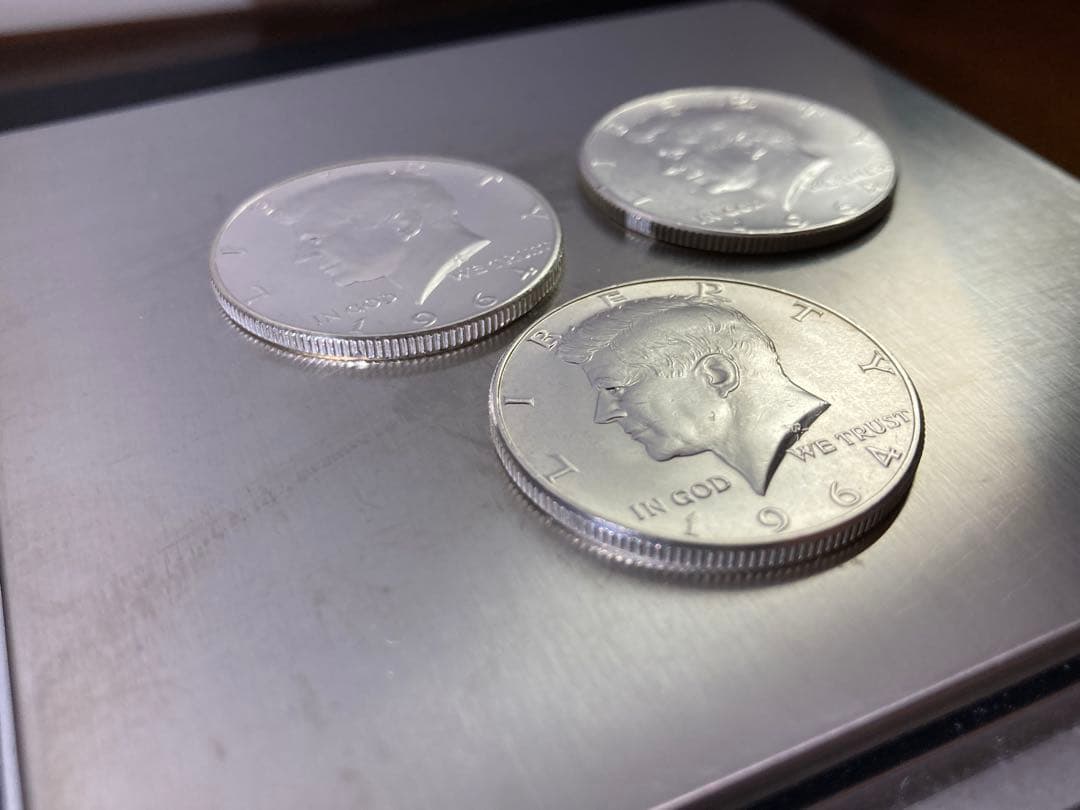 《アメリカ》ケネディハーフダラー銀貨3枚(1964年)