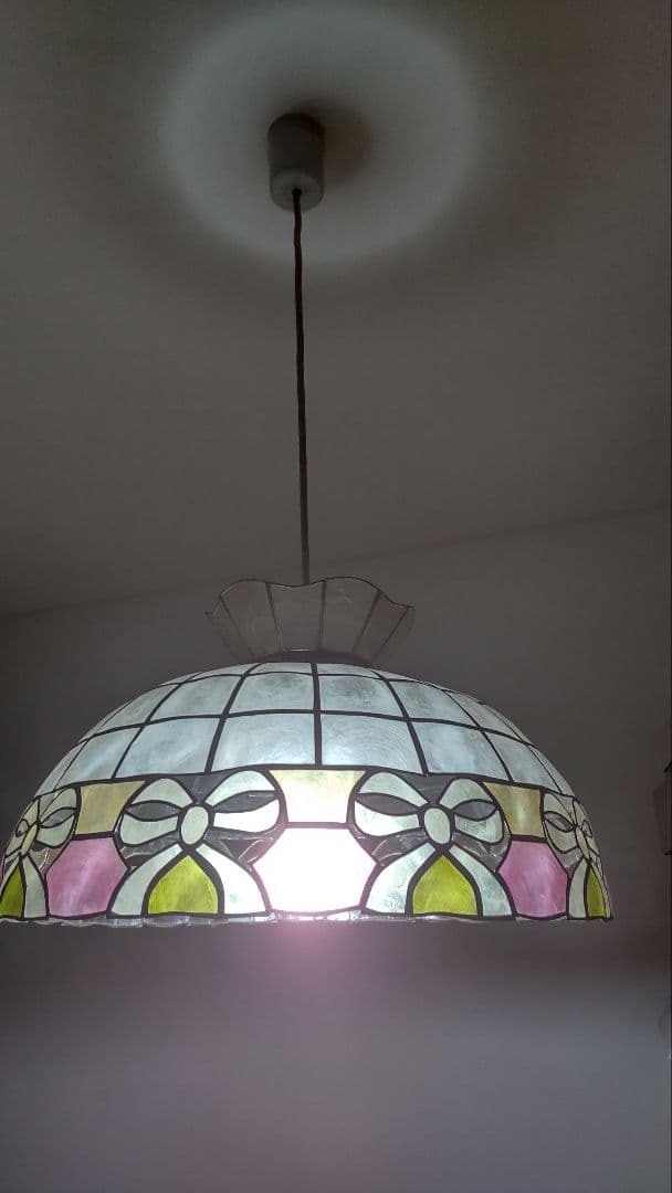 ペンダントライト 照明 昭和レトロ シェードライト シェルステンドグラス 貝殻