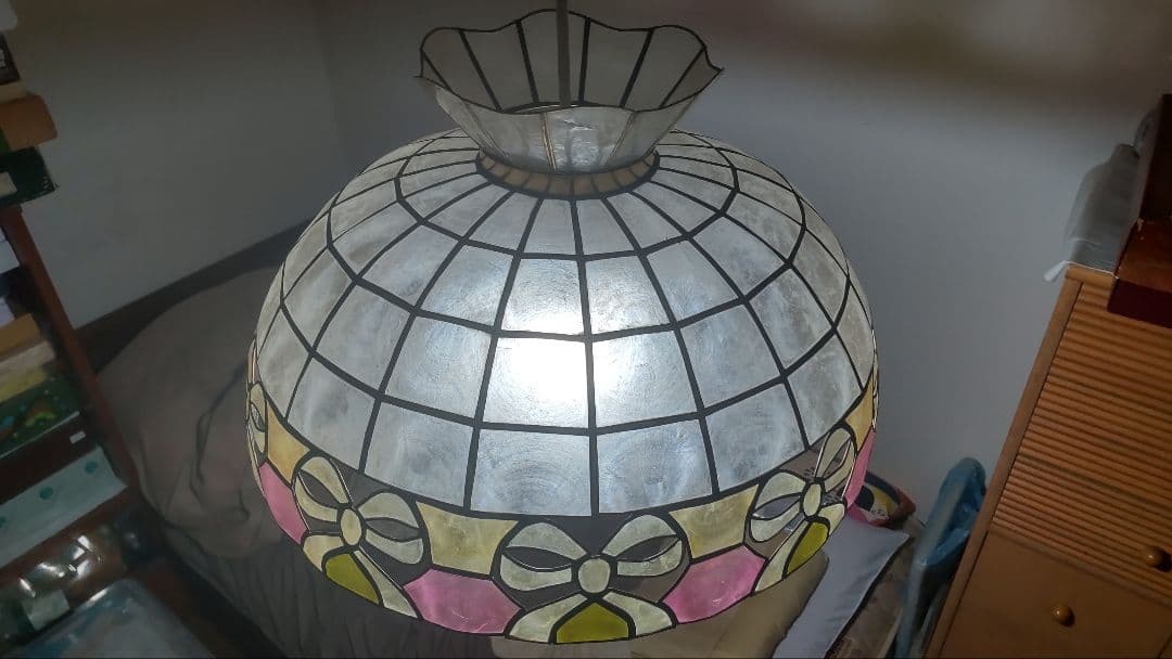 ペンダントライト 照明 昭和レトロ シェードライト シェルステンドグラス 貝殻