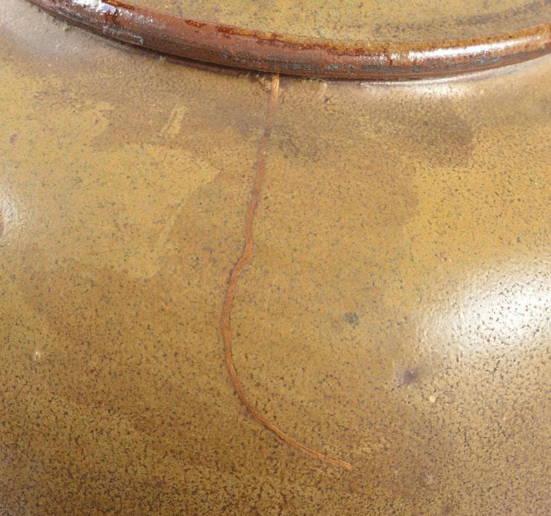 中国　 茶葉末釉　急須　茶壷　 金継ぎ直し　M　R4778