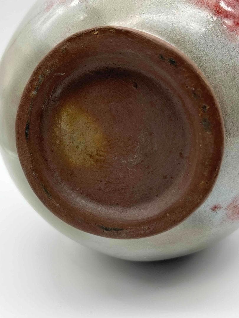 明時代 鈞窯紫紅斑文橄欖瓶 紅釉瓶　辰砂　郎窯紅釉 花瓶 景徳鎮(B-34)