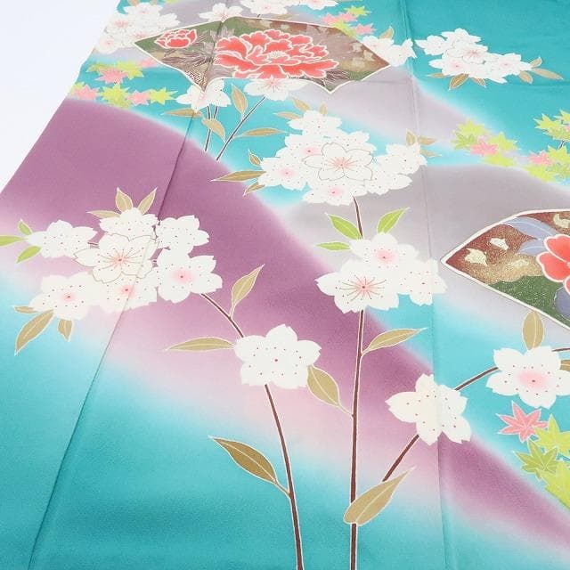 専用Y2882◇正絹 手縫い仕立て 桜 成人式 振袖 着物