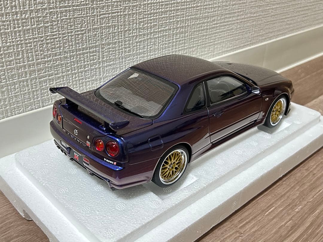 オートアート 1/18 GT-R R34 ミッドナイトパープル BBS LM