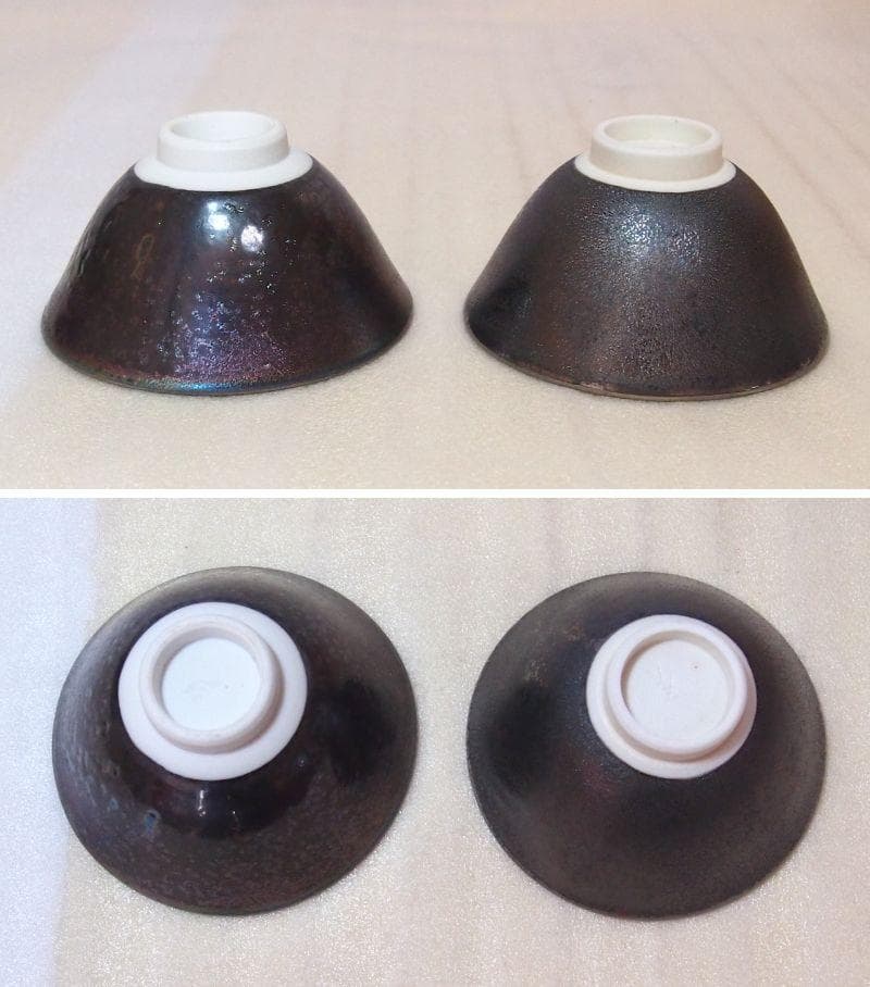 【未使用】有田焼 泰明窯 前田泰昭 燿変釉/黄金釉 ぐい呑 2客 猪口/盃 酒器