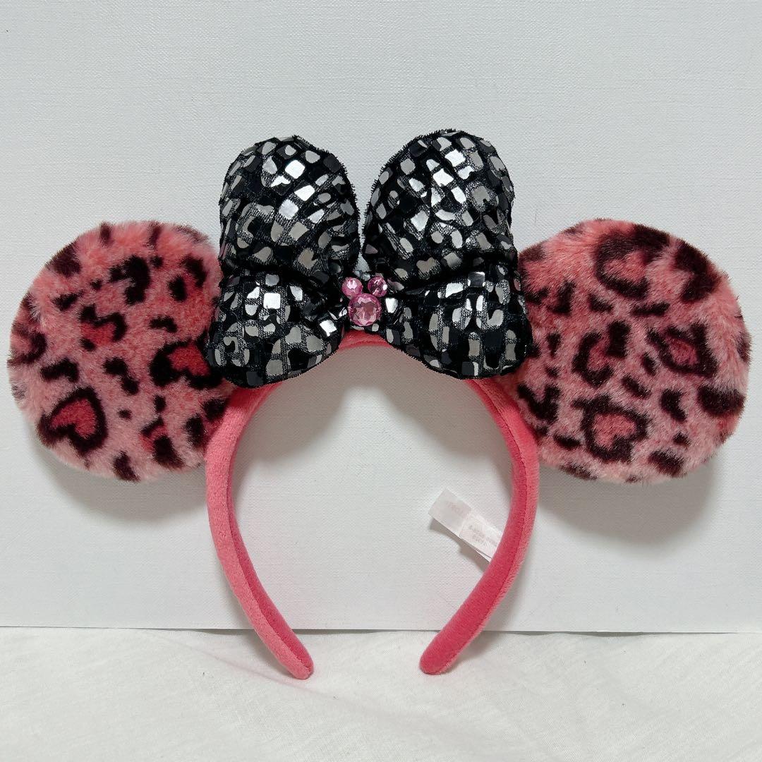希少　ディズニー　ミニー　ヒョウ柄　レオパード　カチューシャ　ピンク　セット