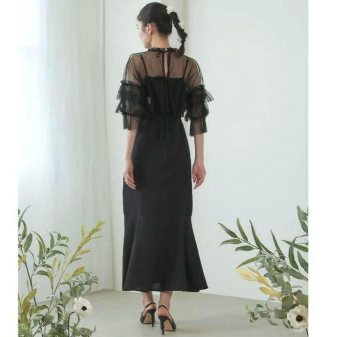 niana リボンチュールボレロセットドレス S 低身長 結婚式