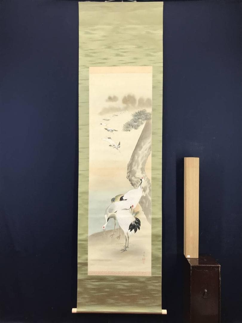 作者不詳/群鶴図/鶴図/掛軸/名家伝来/AB-955