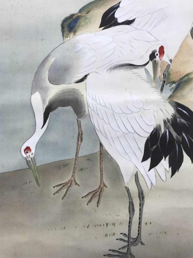 作者不詳/群鶴図/鶴図/掛軸/名家伝来/AB-955