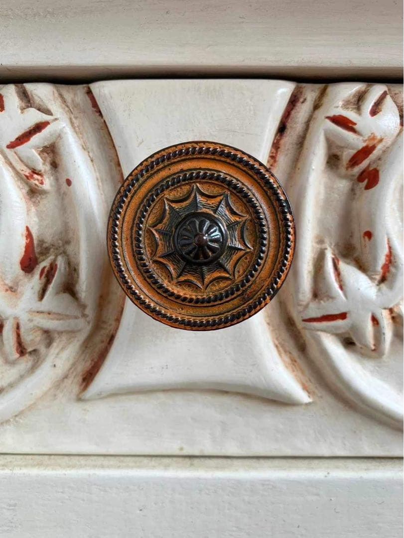 アンテーク サイドテーブル ツイスト脚 シャビーシック