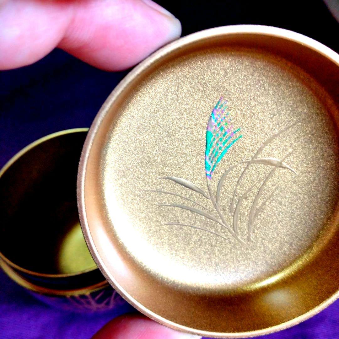 茶道具　期間限定特価　秋草蒔絵中棗　内梨子地　新品