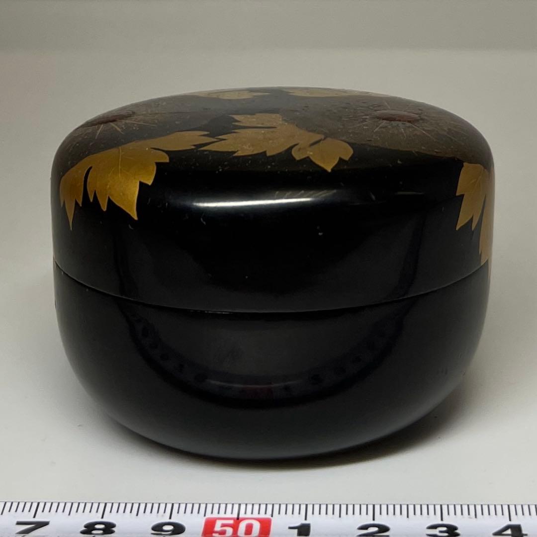 時代 菊紋様 平棗 共箱 高さ5cm 東キ7-1122☆2F