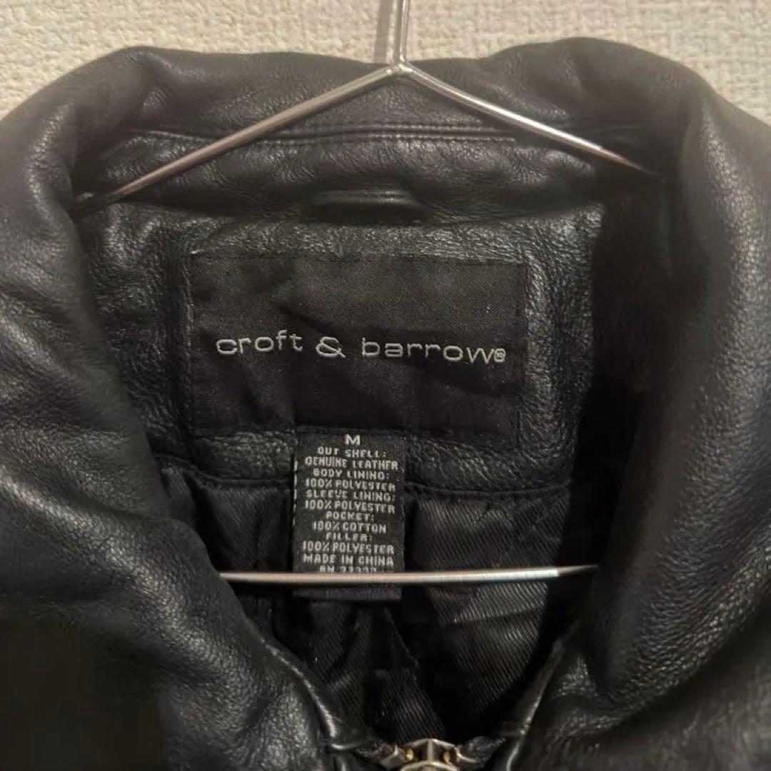 croft & barrow ブラックレザー ジャケット M