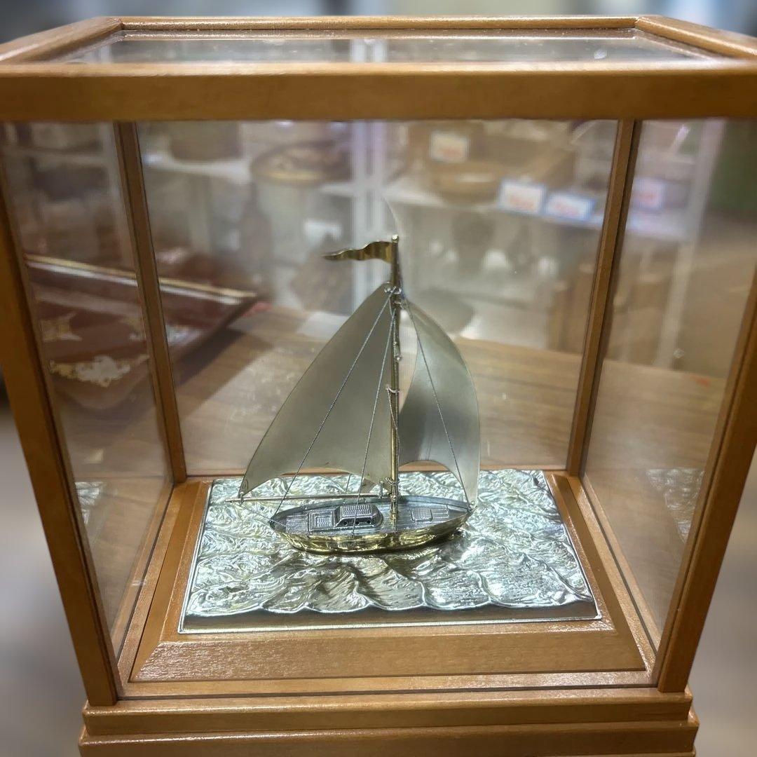 ヨット 置物 刻印 銀製 シルバー モンティホールカップ ヨット模型