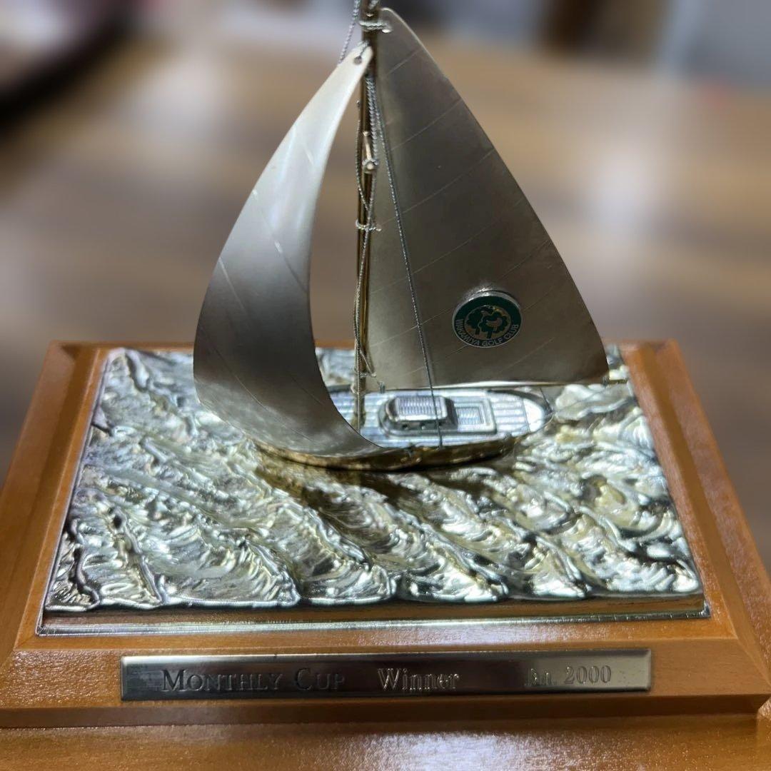 ヨット 置物 刻印 銀製 シルバー モンティホールカップ ヨット模型