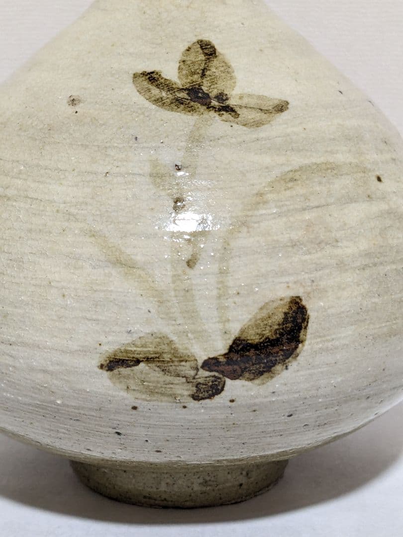 ♦朝鮮 韓国陶磁 鉄絵 秋草文 刷毛目 酒器 徳利 コレクション 骨董品