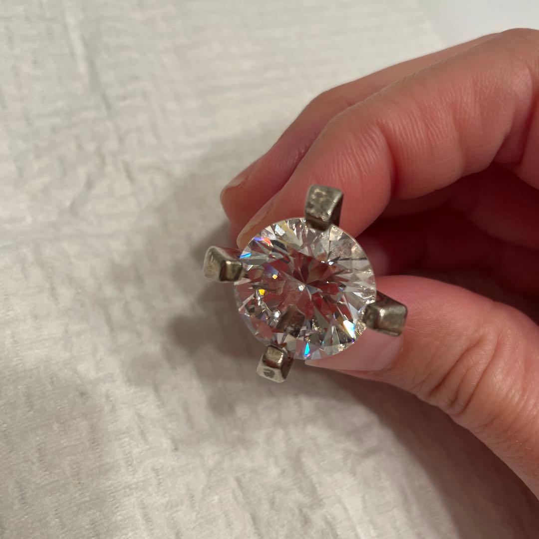 希少！e.m 11号くらい　ジルコニア大 シルバーリング