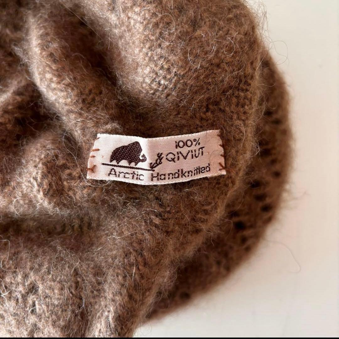 超希少繊維　QIVIUT キヴィアック　100% 手編み　ニット帽