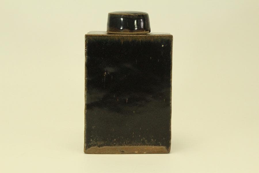 中国美術 鉄釉 四方 茶壷 煎茶(LC978)
