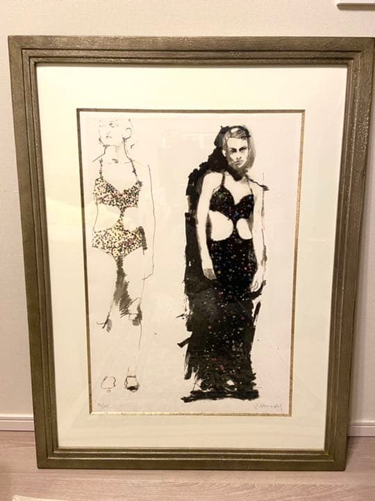 ロバート・ハインデル　グリターガールズ　版画　素描