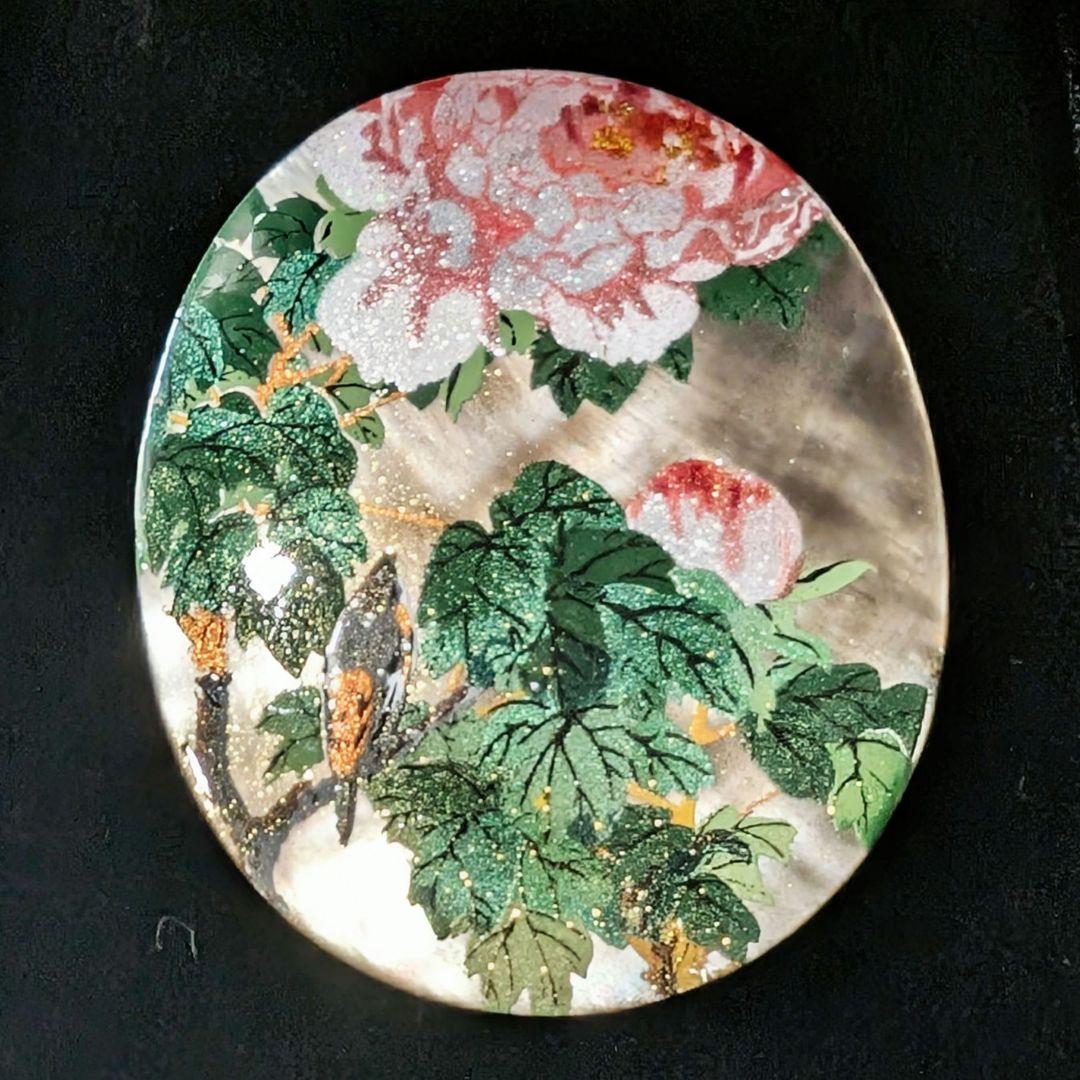 七宝焼き 山田玲子作 迎賓館赤坂離宮 近代蒔絵 ブローチ