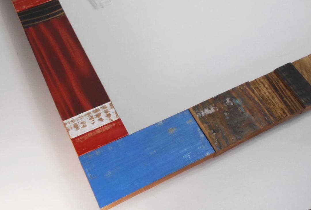 自作・手造り◆廃材木片でのアートな額縁1点物！油絵F6号用