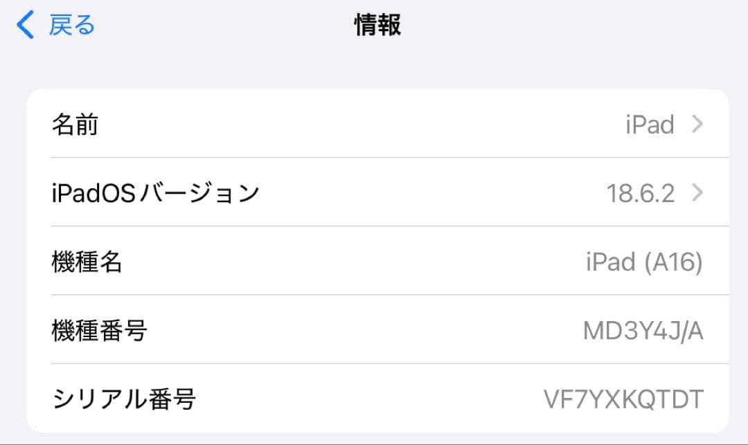 美品　iPad（A16）　シルバー　第11世代　128GB Wi-Fiモデル