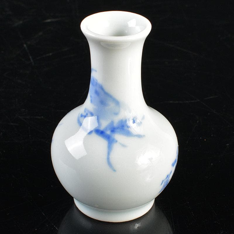 茶道具　三浦篤造　青華　坂田習軒画　蟹文　箸瓶　共布共箱　V　R5568