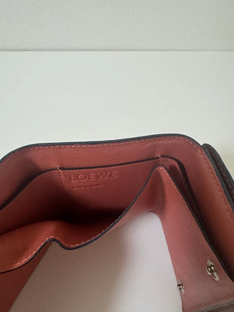 LOEWE 三つ折り財布 ベージュ/オレンジ