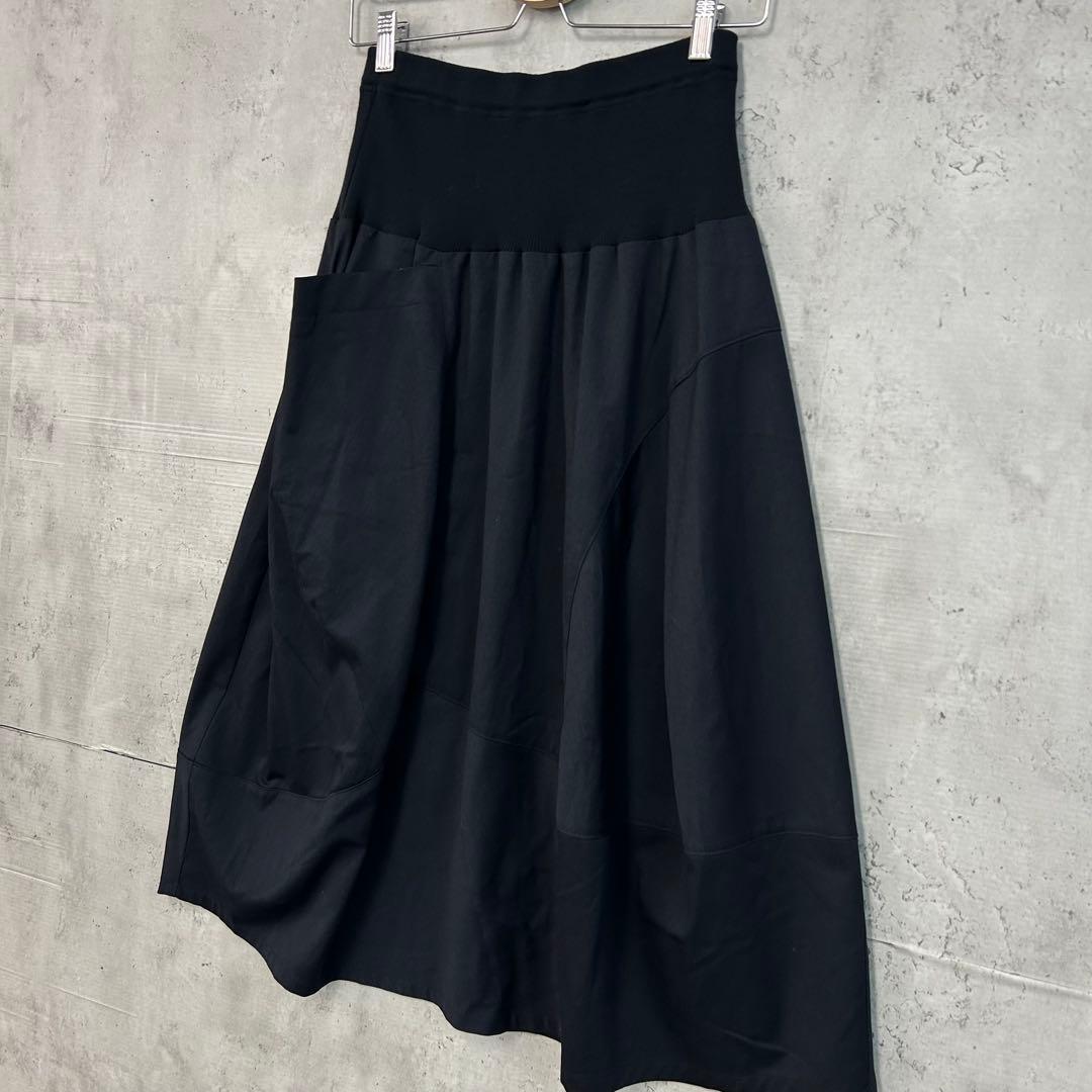 CRESCENT DUO スカート フレア ポケット ウエストリブ ネイビー