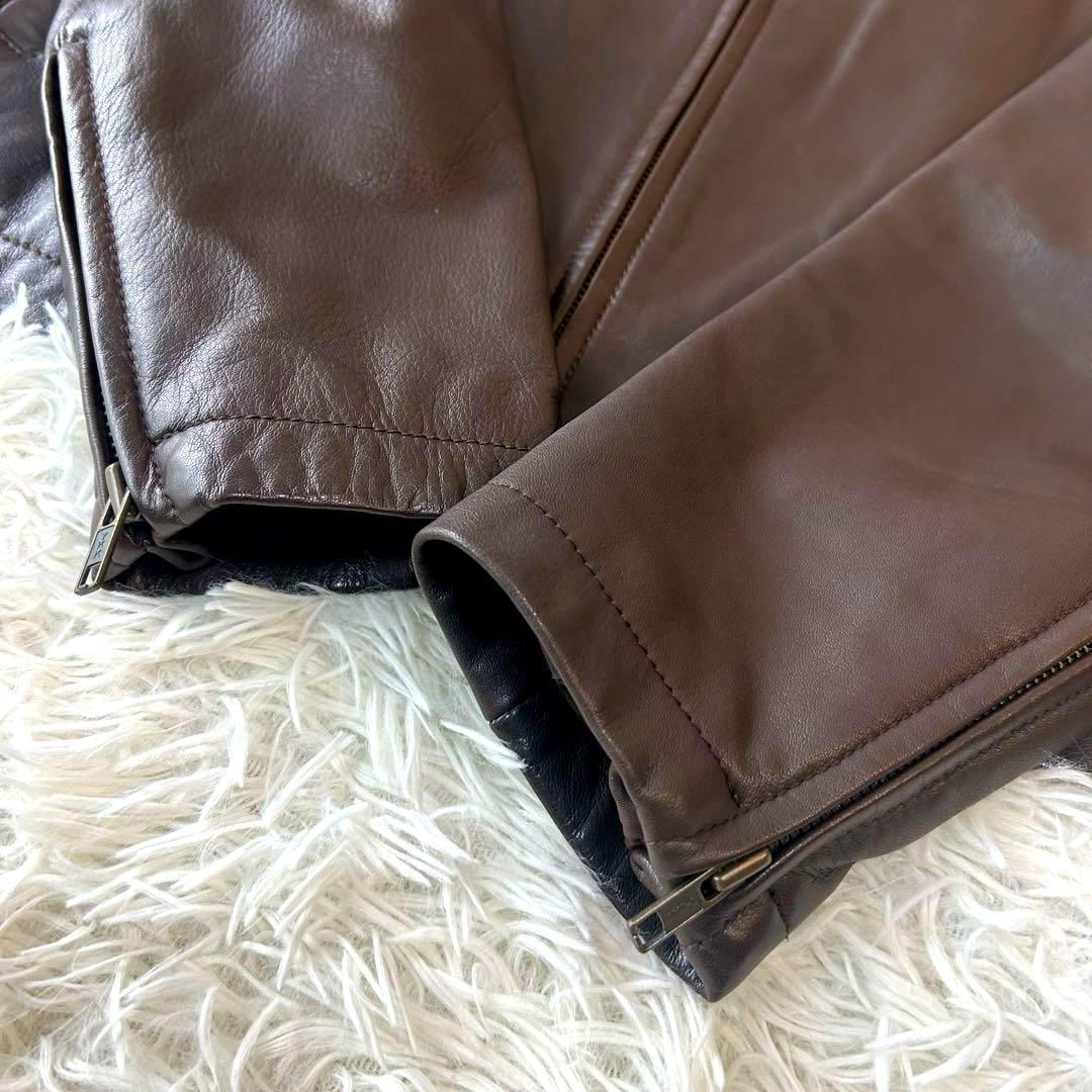 美品　ユナイテッドアローズ ラムレザー羊革　シングルライダースジャケット　M