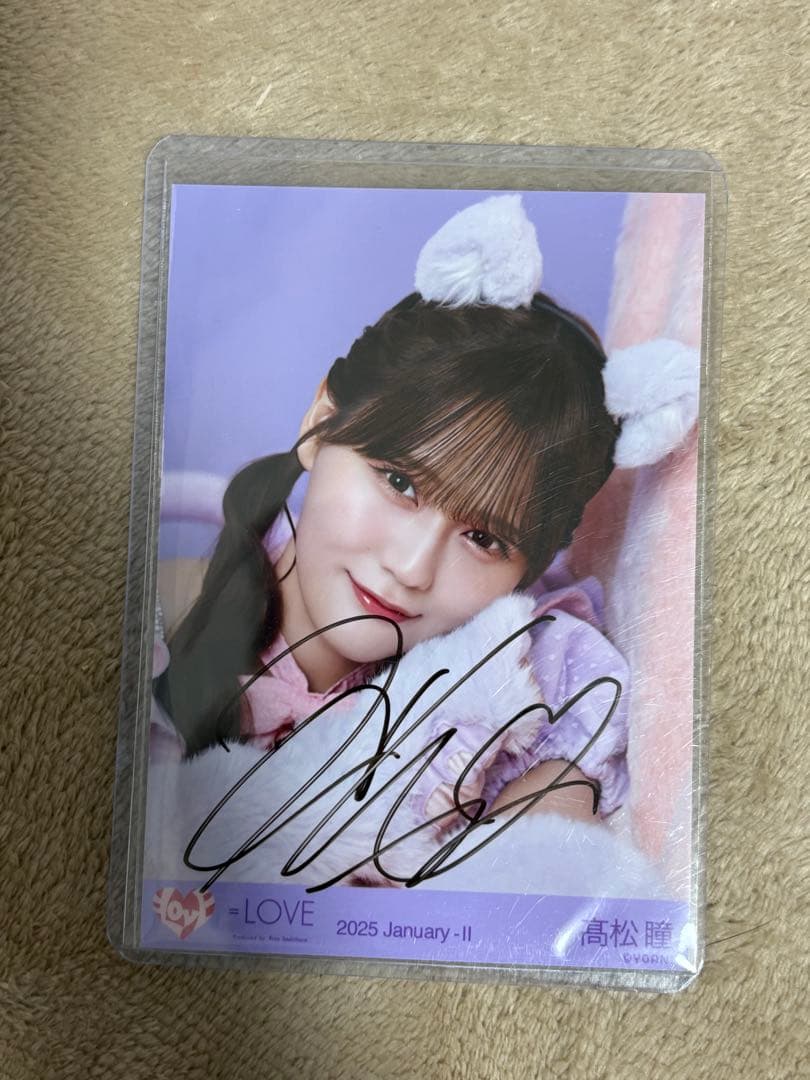 髙松瞳　猫　直筆　サイン