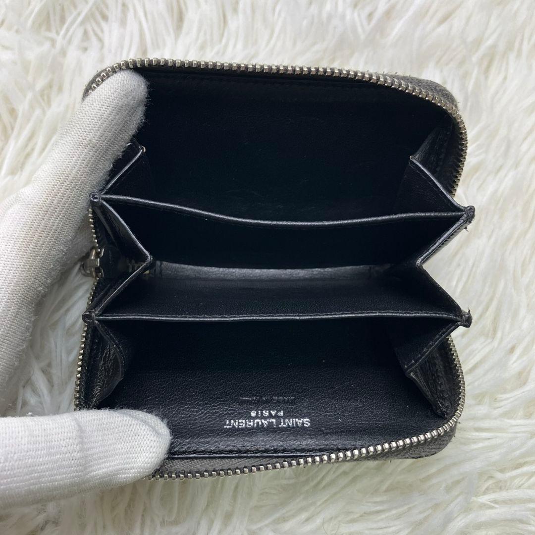 サンローラン ケース ラウンドジップ カサンドラ YSLロゴ キルティング