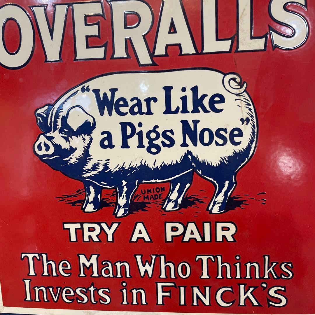 FINCK'S OVERALLS 看板 ヴィンテージ フィンクス USA