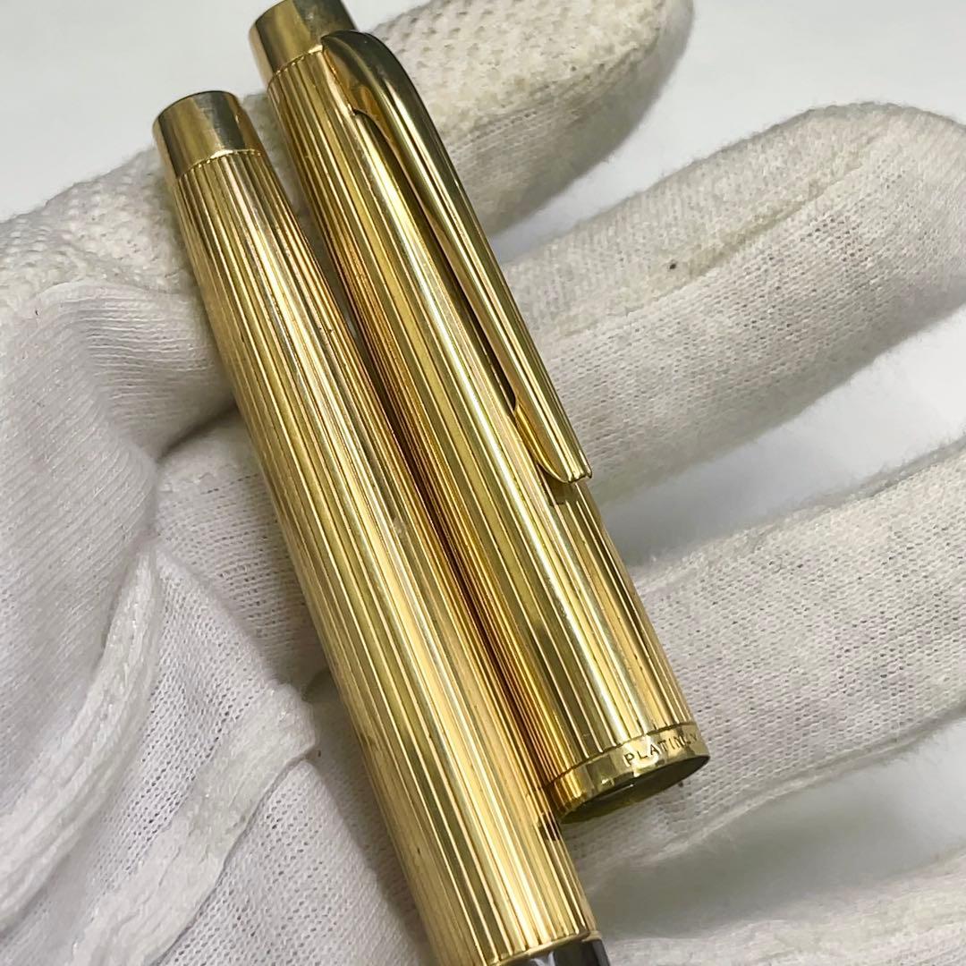 レア 希少 PLATINUM プラチナ 万年筆 14Kボディ 18Kペン先