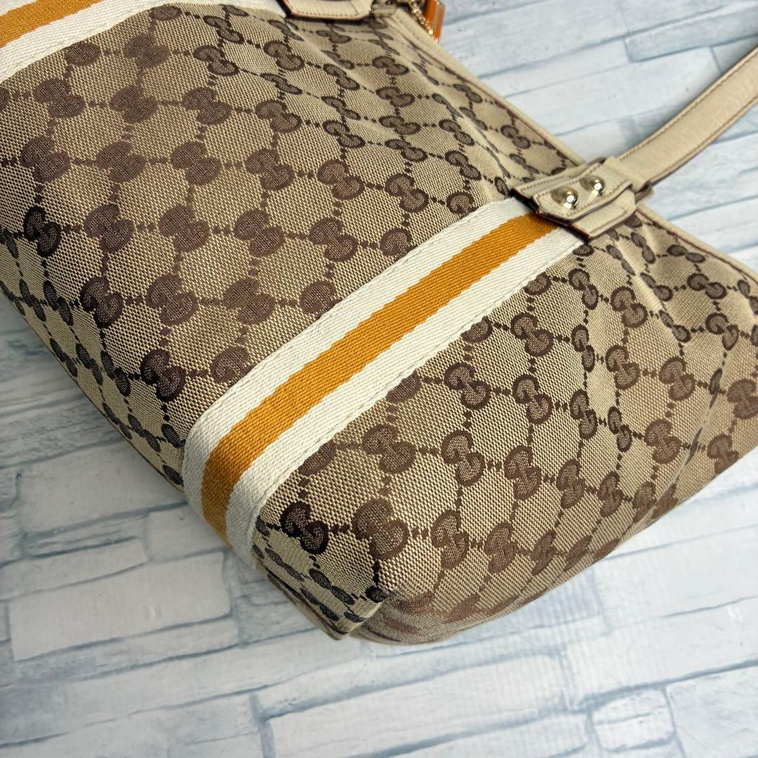 極美品　130 GUCCI グッチ　トートバッグ　ハンドバッグ　GG柄 ks4