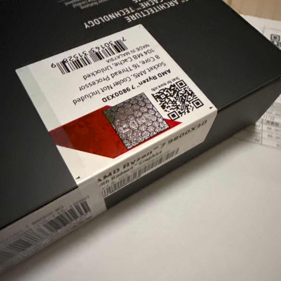 新品未開封 AMD Ryzen7 9800X3D BOX 納品書あり