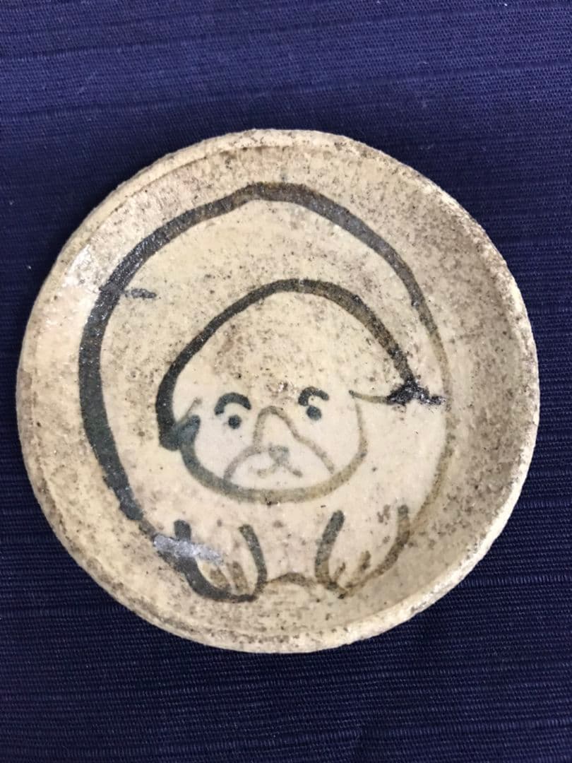 瀬戸の豆皿(石皿)  仔犬  5枚組 (A)