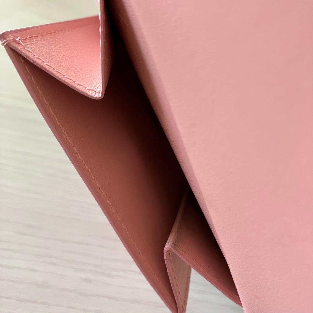 美品　BONAVENTURA 二つ折り財布　グレージュ　ピンク　バイカラー