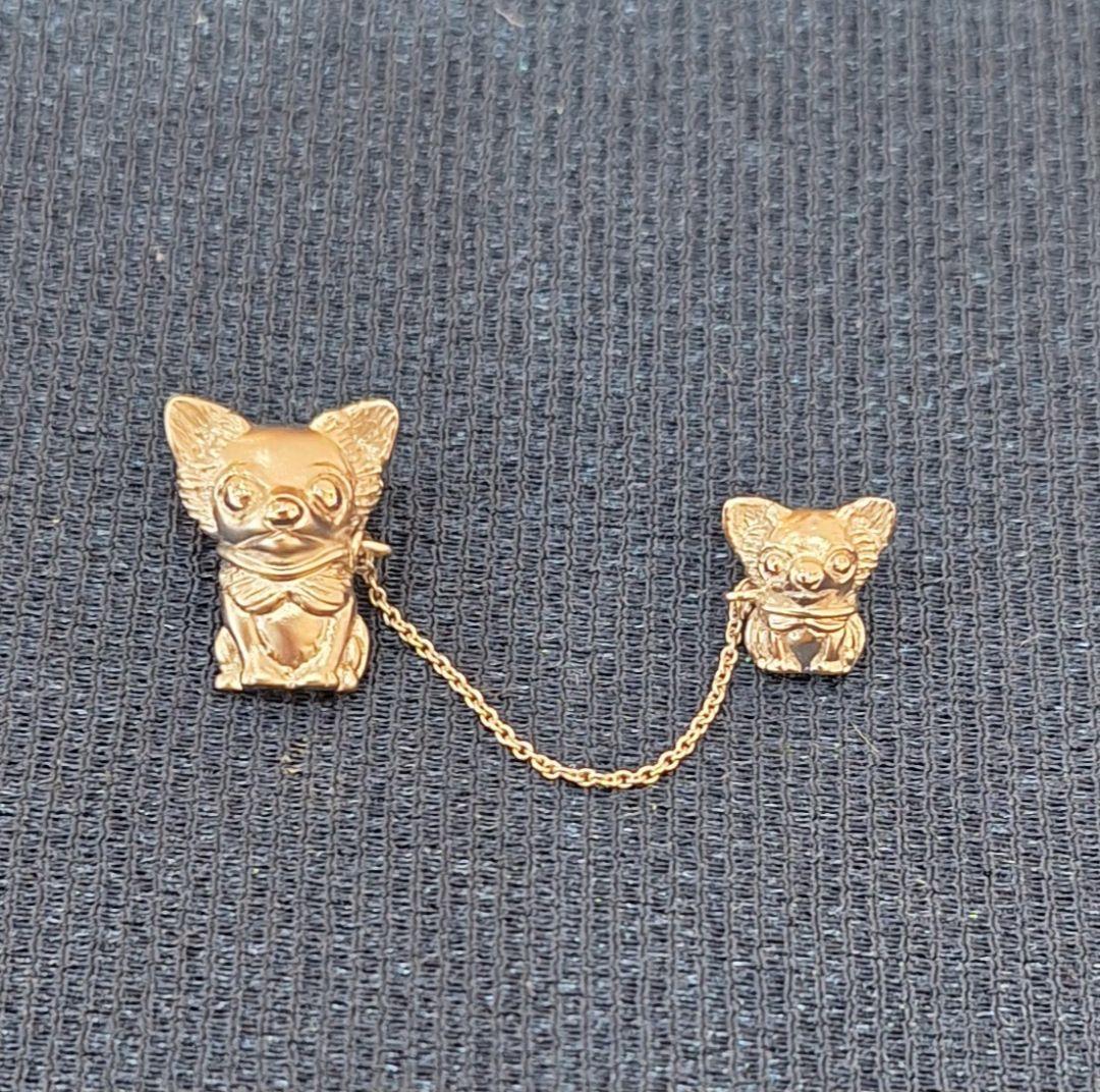 K18WGちわわブローチ